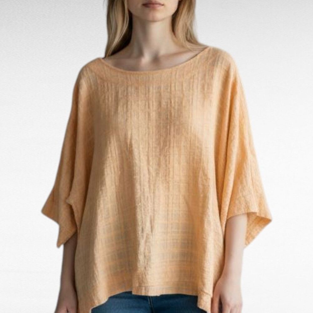 J Jill Pure Jill Textured Boxy Cotton Kimono Top - M